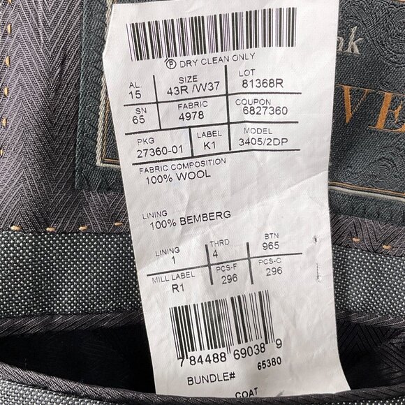 Jos A Bank Blazer Men 43R Gray Reda 1865 Super 110s Wool Classic Career Jacket - Picture 9 of 14